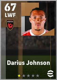 Darius Johnson eFootball 2026 player card — 67 OVR LWF