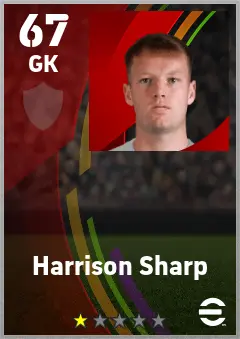 Harrison Sharp eFootball 2026 player card — 67 OVR GK