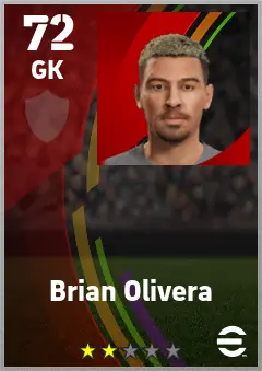 Brian Olivera eFootball 2026 player card — 72 OVR GK