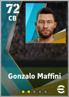 Gonzalo Maffini eFootball 2026 player card — 72 OVR CB