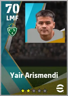 Yair Arismendi eFootball 2026 player card — 70 OVR LMF