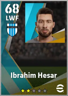 Ibrahim Hesar eFootball 2026 player card, 68 OVR LWF