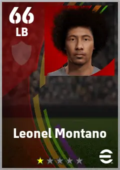 Leonel Montano eFootball 2026 player card — 66 OVR LB