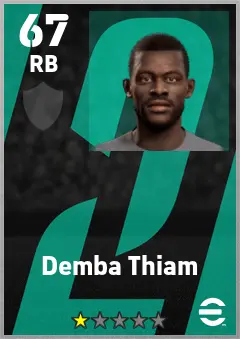 Demba Thiam eFootball 2026 player card — 67 OVR RB