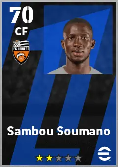 Sambou Soumano eFootball 2026 player card — 70 OVR CF