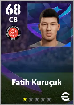 Fatih Kurucuk eFootball 2026 player card — 68 OVR CB
