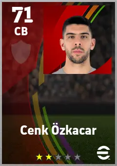 Cenk Ozkacar eFootball 2026 player card — 71 OVR CB