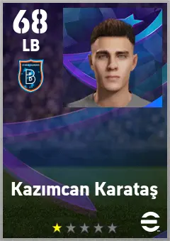 Kazimcan Karatas eFootball 2026 player card — 68 OVR LB
