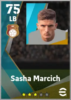 Sasha Marcich eFootball 2026 player card — 75 OVR LB