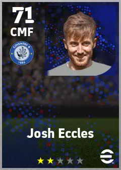 Josh Eccles eFootball 2026 player card — 71 OVR CMF