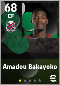 Amadou Bakayoko eFootball 2026 player card — 68 OVR CF