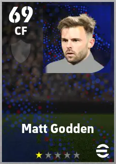 Matt Godden eFootball 2026 player card — 69 OVR CF
