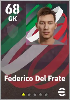 Federico Del Frate eFootball 2026 player card — 68 OVR GK