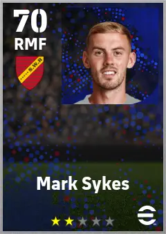 Mark Sykes eFootball 2026 player card — 70 OVR RMF