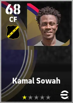 Kamal Sowah eFootball 2026 player card — 68 OVR CF