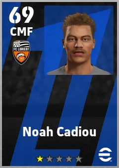 Noah Cadiou eFootball 2026 player card — 69 OVR CMF