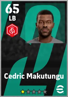 Cedric Makutungu eFootball 2026 player card — 65 OVR LB
