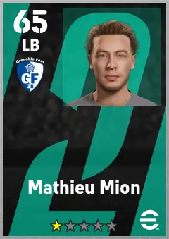 Mathieu Mion eFootball 2026 player card — 65 OVR LB
