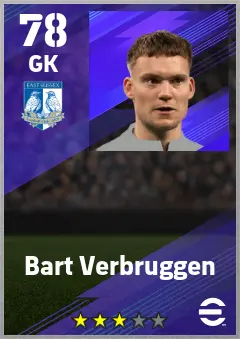 Bart Verbruggen eFootball 2026 player card — 78 OVR GK