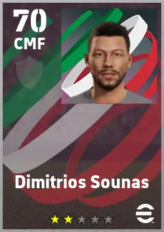 Dimitrios Sounas eFootball 2026 player card — 70 OVR CMF