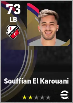 Souffian El Karouani eFootball 2026 player card — 73 OVR LB