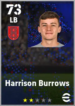 Harrison Burrows eFootball 2026 player card — 73 OVR LB