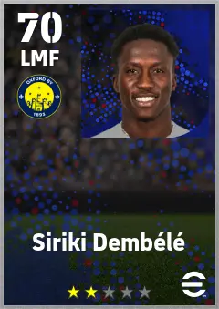 Siriki Dembele eFootball 2026 player card — 70 OVR LMF