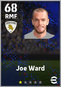 Joe Ward eFootball 2026 player card — 68 OVR RMF