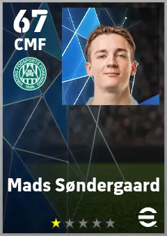 Mads Sondergaard eFootball 2026 player card — 67 OVR CMF