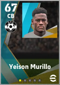 Yeison Murillo eFootball 2026 player card — 67 OVR CB