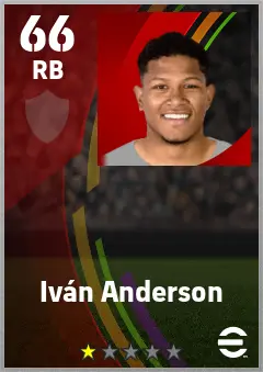 Ivan Anderson eFootball 2026 player card — 66 OVR RB