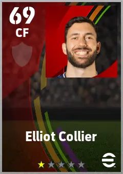 Elliot Collier eFootball 2026 player card — 69 OVR CF