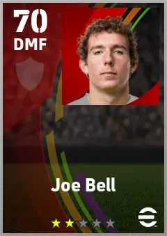 Joe Bell eFootball 2026 player card — 70 OVR DMF