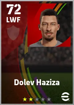 Dolev Haziza eFootball 2026 player card — 72 OVR LWF