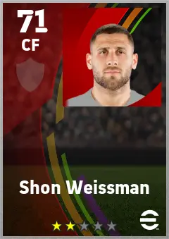 Shon Weissman eFootball 2026 player card — 71 OVR CF