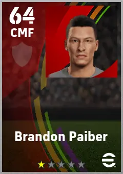 Brandon Paiber eFootball 2026 player card — 64 OVR CMF