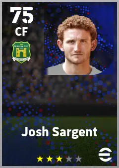 Josh Sargent eFootball 2026 player card — 75 OVR CF