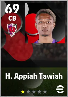 H. Appiah Tawiah eFootball 2026 player card — 69 OVR CB