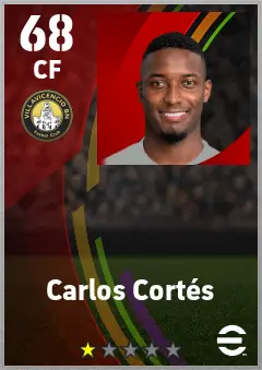 Carlos Cortes eFootball 2026 player card — 68 OVR CF