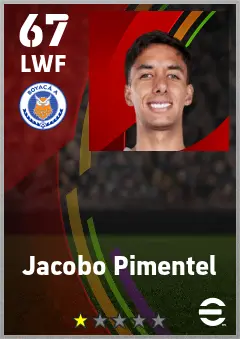 Jacobo Pimentel eFootball 2026 player card — 67 OVR LWF