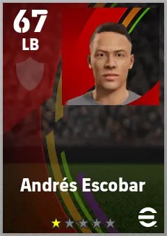 Andres Escobar eFootball 2026 player card — 67 OVR LB