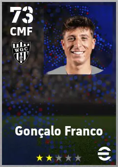 Goncalo Franco eFootball 2026 player card — 73 OVR CMF
