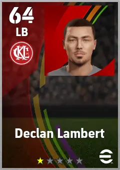 Declan Lambert eFootball 2026 player card — 64 OVR LB