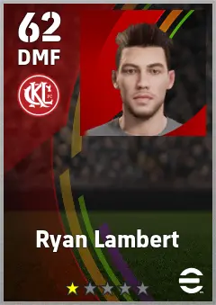 Ryan Lambert eFootball 2026 player card — 62 OVR DMF