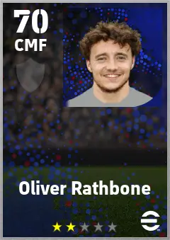 Oliver Rathbone eFootball 2026 player card — 70 OVR CMF