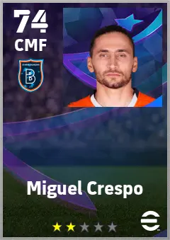 Miguel Crespo eFootball 2026 player card — 74 OVR CMF