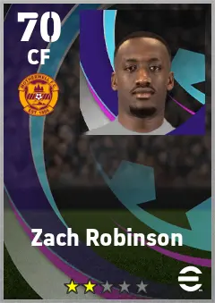 Zach Robinson eFootball 2026 player card — 70 OVR CF