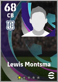 Lewis Montsma eFootball 2026 player card — 68 OVR CB