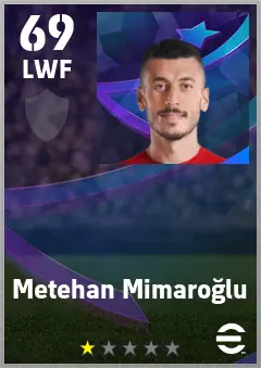 Metehan Mimaroglu eFootball 2026 player card — 69 OVR LWF