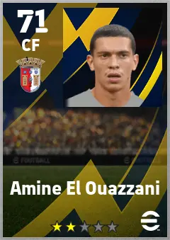 Amine El Ouazzani eFootball 2026 player card — 71 OVR CF